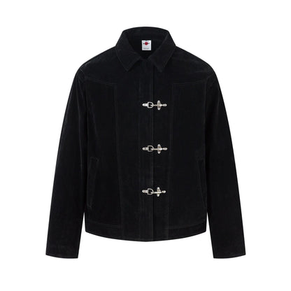 Deconstructed Jacket Design Mens Cropped Relaxed-fit Casual Outerwear