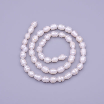 5mm - 6mm AAA Button Natural Freshwater Pearl Beads 48pc Full Strand | WA-1314 Clearance Pricing