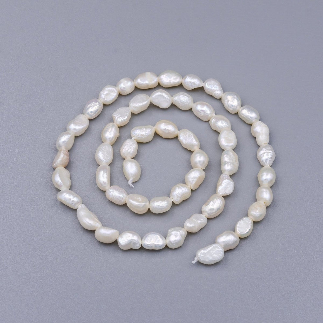5mm Baroque Culture Natural White Freshwater Pearl Strand Jewelry Making | WA-1660 Clearance Pricing