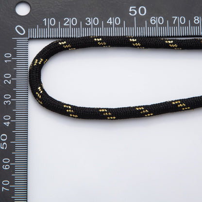 5mm Black Summer Cotton Cord Paracord Unfinished Chain by Yard | Roll-01723