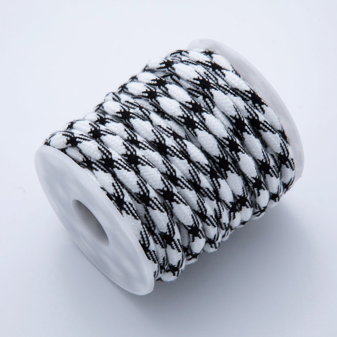 5mm Black-White Braided Summer Sport Cord Necklace Bracelet Finding by Yard | Roll-1633