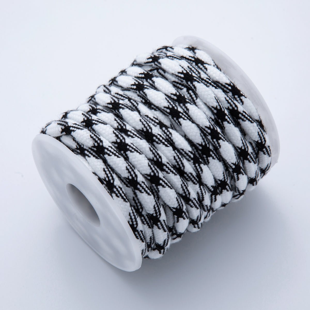 5mm Black-White Braided Summer Sport Cord Necklace Bracelet Finding by Yard | Roll-1633
