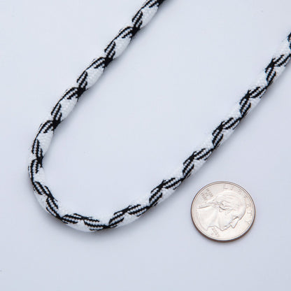 5mm Black-White Braided Summer Sport Cord Necklace Bracelet Finding by Yard | Roll-1633