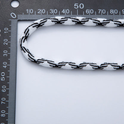 5mm Black-White Braided Summer Sport Cord Necklace Bracelet Finding by Yard | Roll-1633