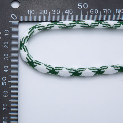5mm Dark Green-White Braided Summer Sport Cotton Cord Paracord Unfinished Chain by Yard | Roll-01635