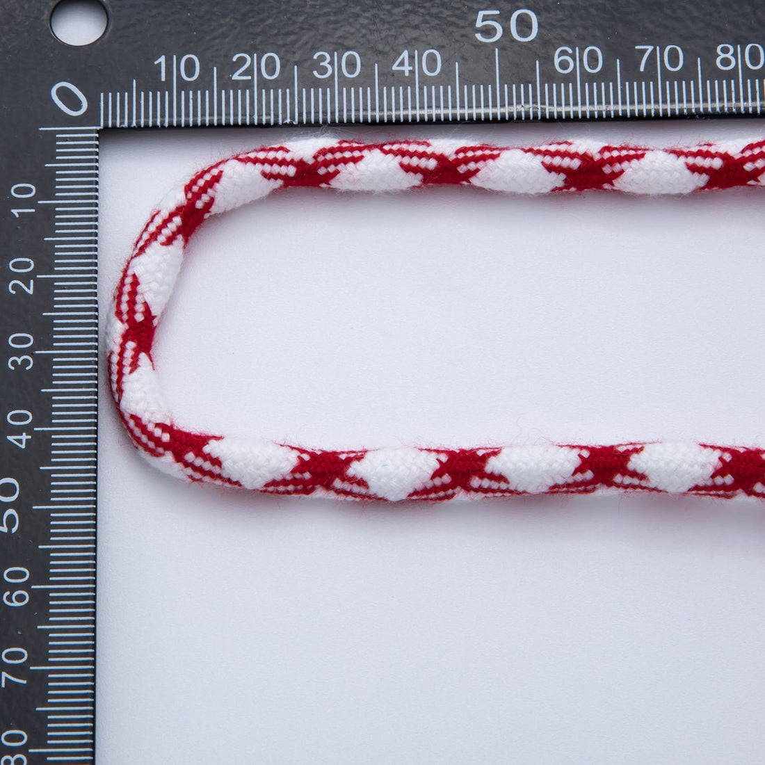 5mm Dark Red-White Braided Summer Sport Cotton Paracord Cord Necklace Bracelet Finding by Yard | Roll-01626