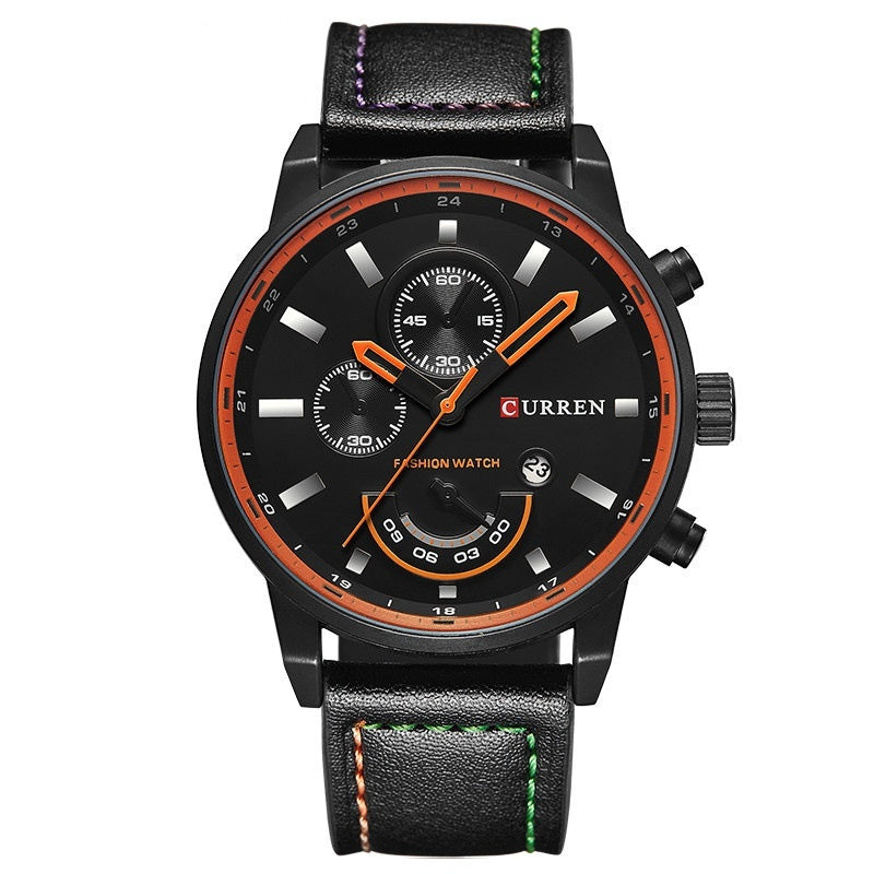 Cairen Water-Resistant Calendar Leather Business-Casual Quartz Watch