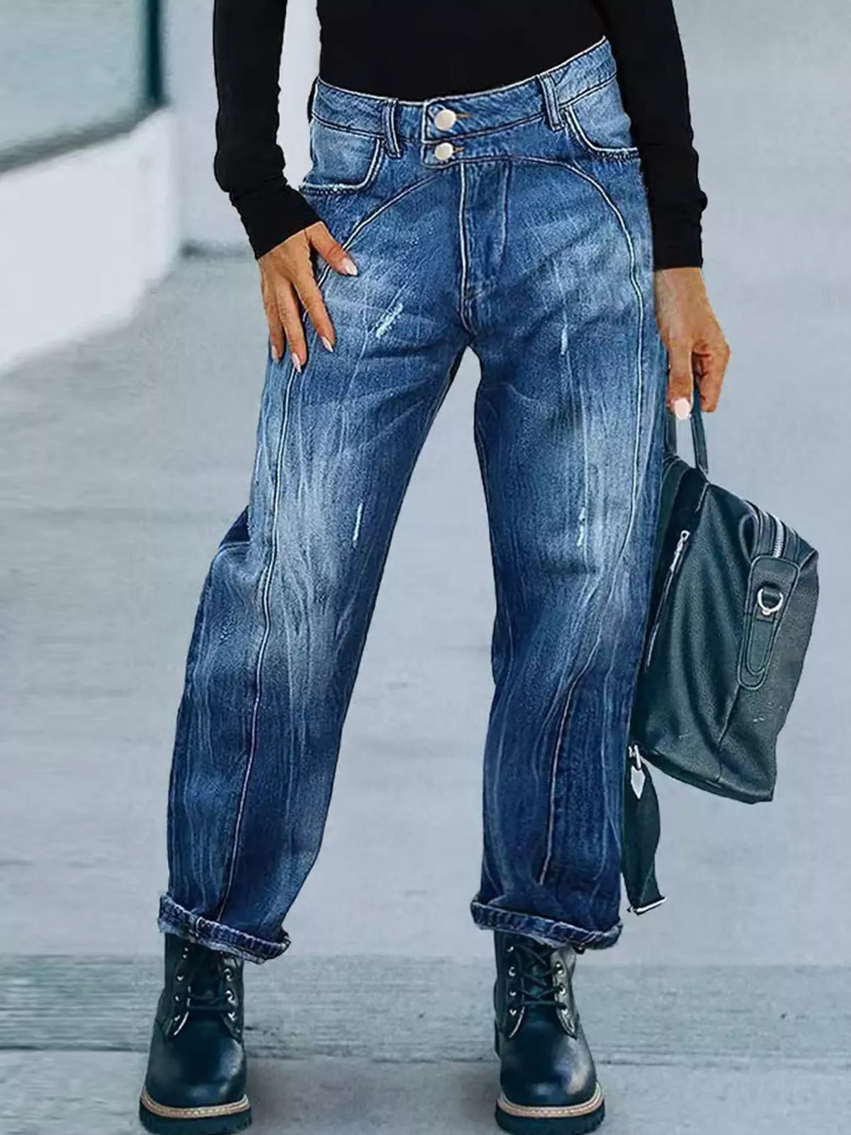 Wide Leg Jeans with Pockets