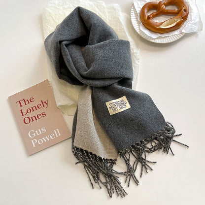 Double-sided Artificial Cashmere Scarf Women&