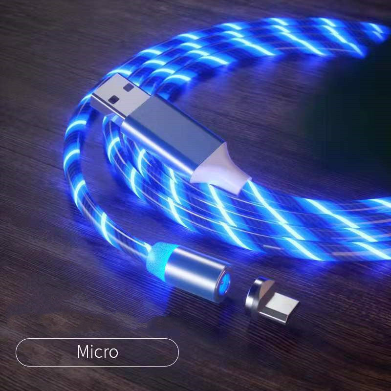 Magnetic Fast Charging Cable Type-C Micro USB LED