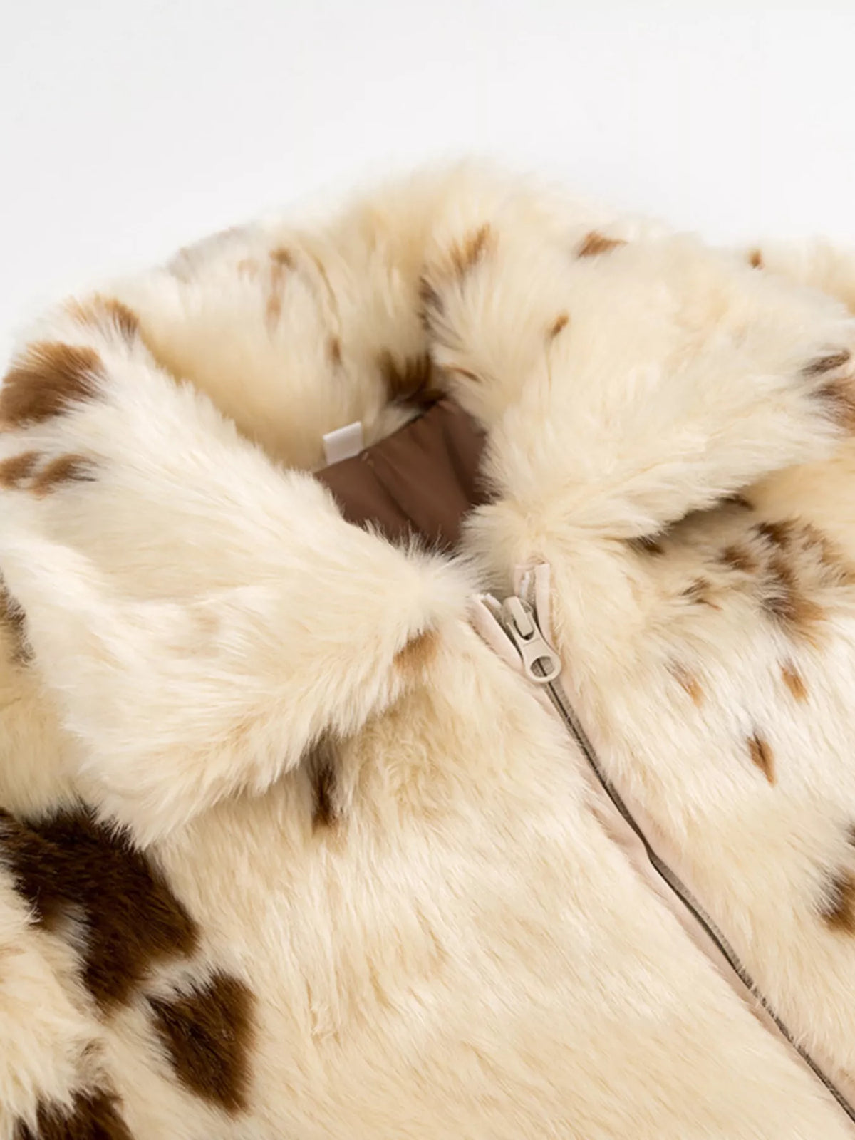 Faux Fur Zip Up Cropped Outerwear
