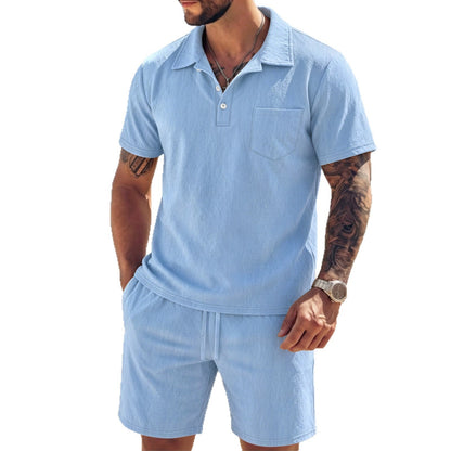 New Mens Summer Linen Two-piece Set