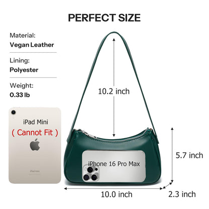 Small Shoulder Bag for Women Cute Mini Purse Trendy Vegan Leather Y2k Crescent Handbag