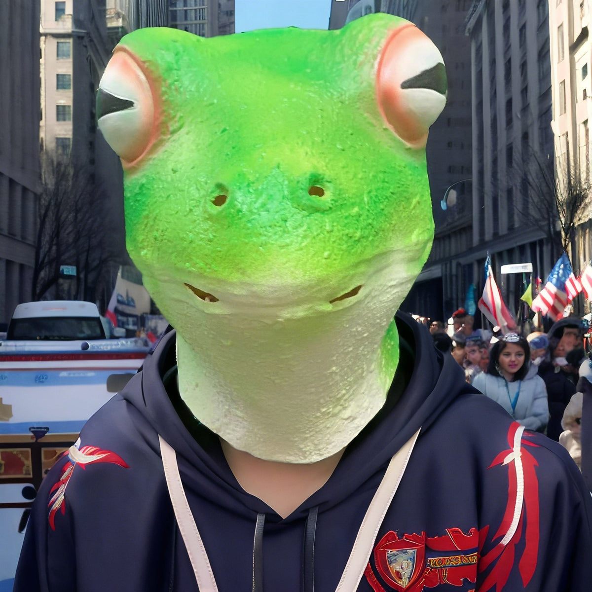 Frog Mask Halloween Latex Animal Headgear