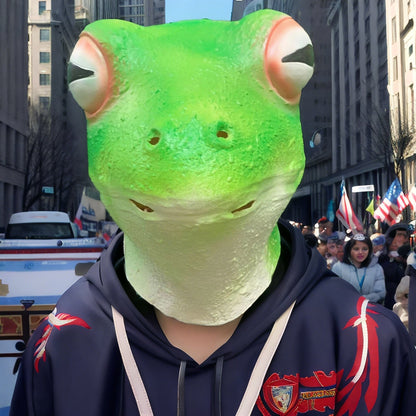 Frog Mask Halloween Latex Animal Headgear