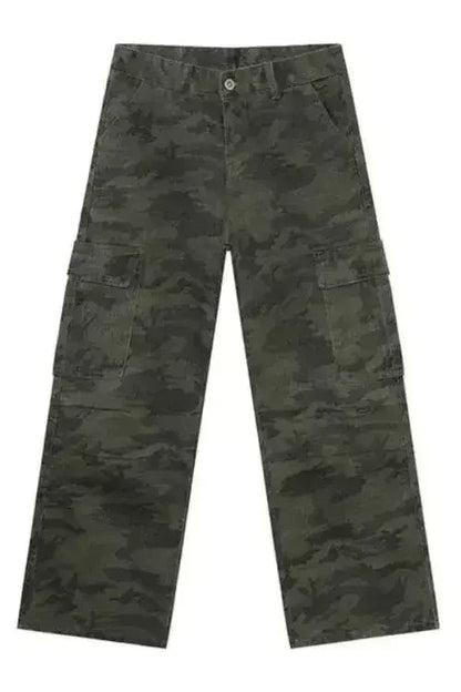 Camouflage Cargo Jeans with Pockets
