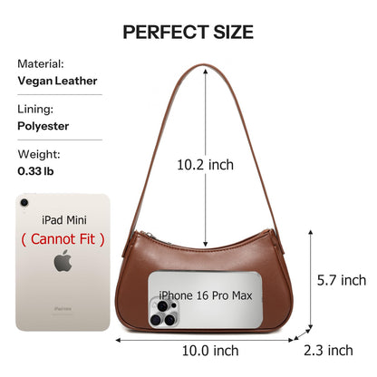 Small Shoulder Bag for Women Cute Mini Purse Trendy Vegan Leather Y2k Crescent Handbag