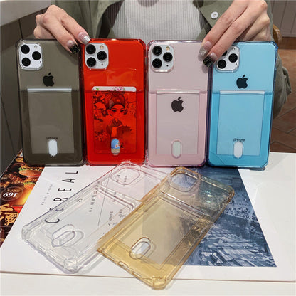Apple Transparent Card Holder Phone Case