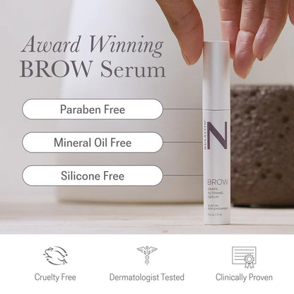 NULASTIN Shape Altering Eyebrow Serum - Brow Serum to Shape &amp; Define - Improves the Appearance of Sparse Eyebrows for a Fuller Look - Enriched with Hair-Strengthening Ingredients (0.1 Fl Oz)