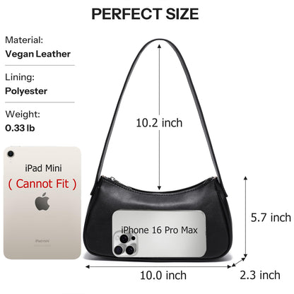 Small Shoulder Bag for Women Cute Mini Purse Trendy Vegan Leather Y2k Crescent Handbag
