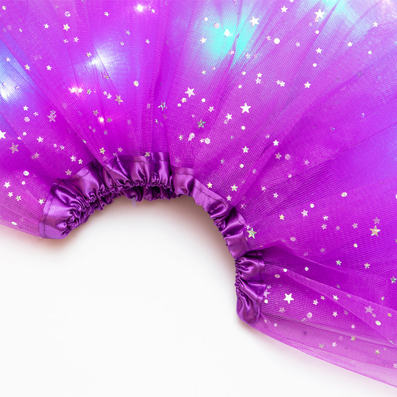 Magical &amp; Luminous  LED Princess Halloween Tutu Skirt Sequins Shiny Skirt
