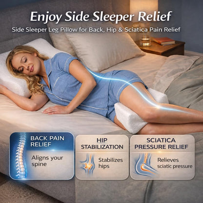 Contour Original Hourglass Knee Pillow for Side Sleepers with Adjustable Strap - Memory Foam Leg Support Cushion Between Knees for Hip &amp; Spine Alignment - Ergonomic Leg Pillow for Side Sleeping