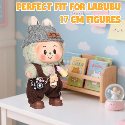 3 Piece Doll Clothes Set for 17cm Dolls - Handmade Crochet Outfit with Hat
