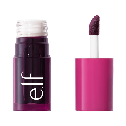 e.l.f. Sheer For It Blush Tint, Multi-Use, Long-Lasting Lip &amp; Cheek Makeup, Creates A Natural Flush Finish, Vegan &amp; Cruelty-Free, Plums Up
