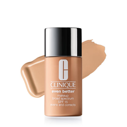 Clinique Even Better Makeup Liquid Foundation SPF 15 With Vitamin C For Dry + Oily Combination Skin Types | Medium Coverage + Natural Finish | Evens Skin Tone + Reduces Dark Spots