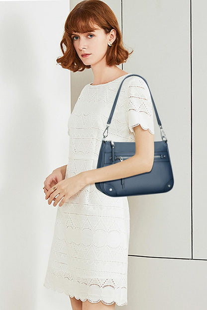 Over Earth Soft Genuine Leather Crossbody Bags for Women Medium Shoulder Purses Hobo Handbags with Multi Pockets