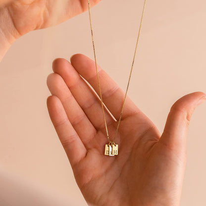 14K Gold Plated Initial Letter Necklace - Personalized Dainty Name Pendant