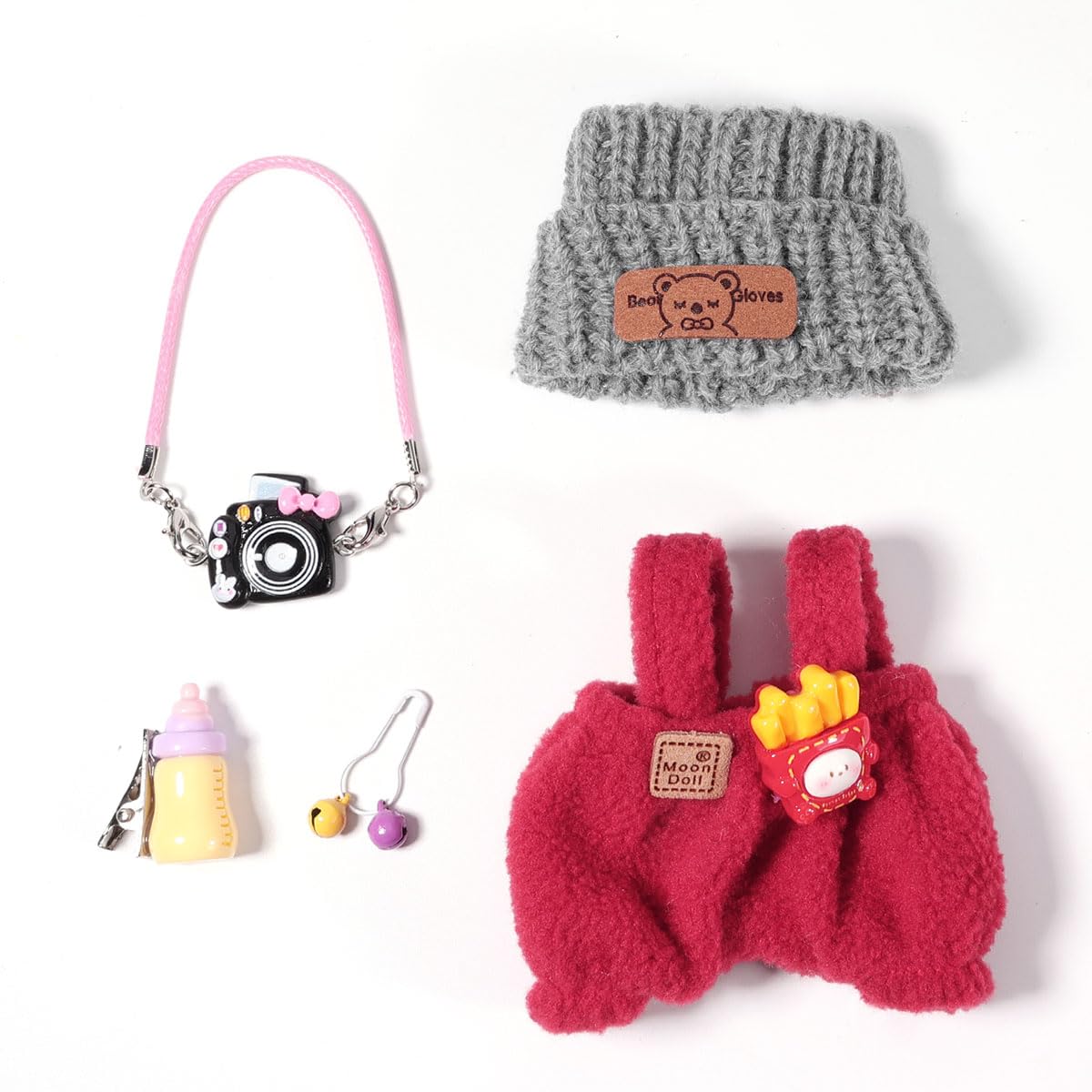 3 Piece Doll Clothes Set for 17cm Dolls - Handmade Crochet Outfit with Hat