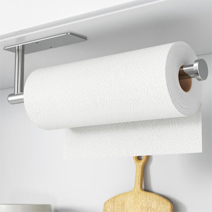 Paper Towel Holder - Self-Adhesive or Drilling, Wall Mounted Paper Towel Rack for Kitchen
