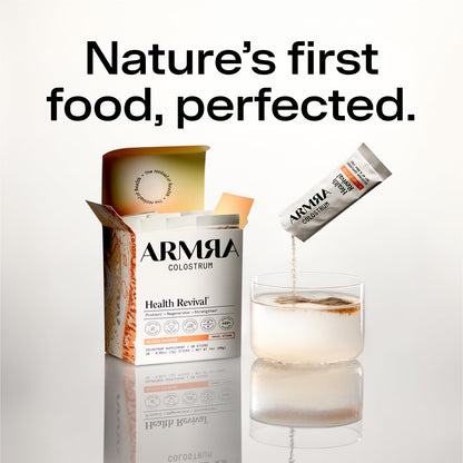 ARMRA Colostrum™ Powder | Blood Orange | Gut Health &amp; Bloating | Skin &amp; Hair | Immunity | Keto, Gluten &amp; Fat-Free | 30 Servings