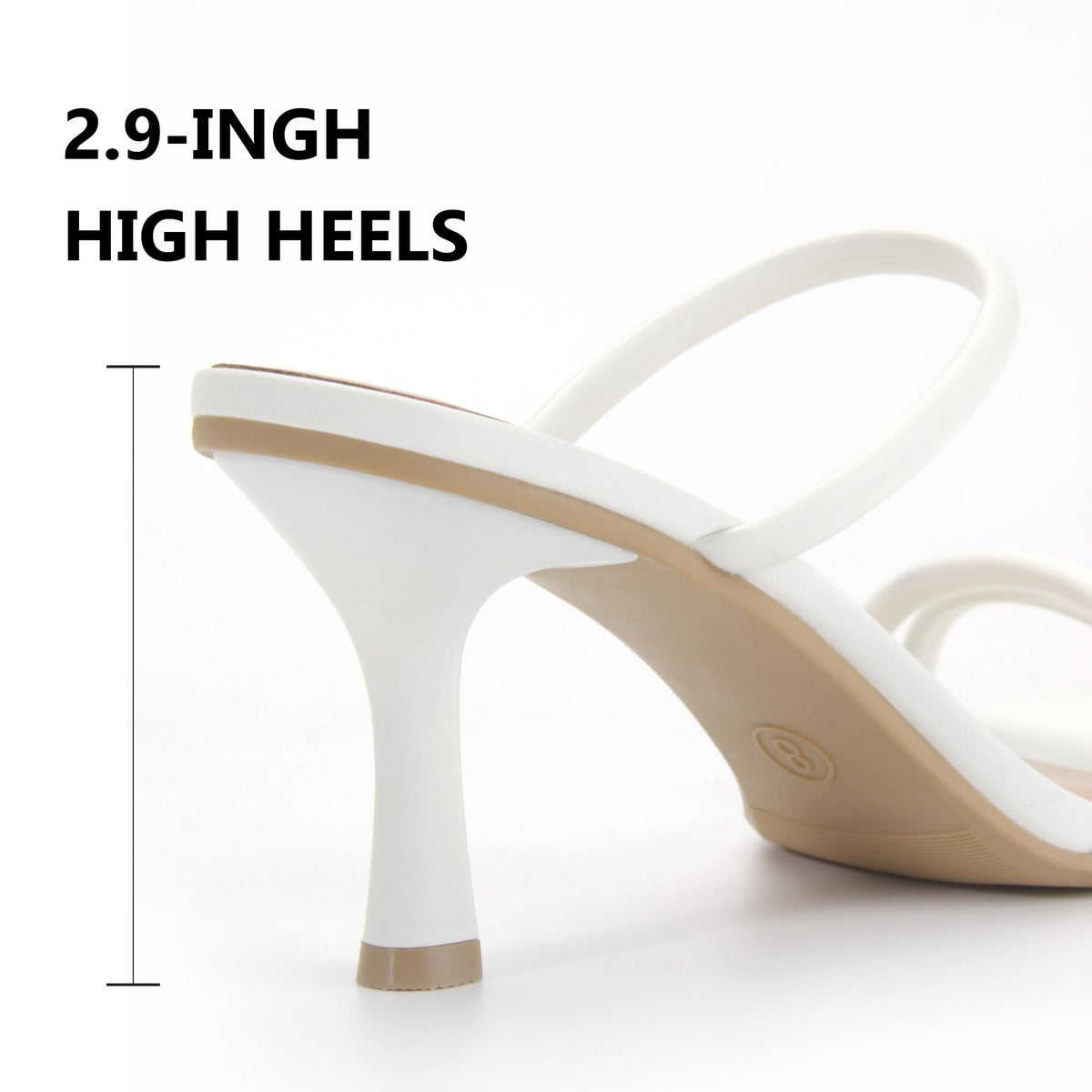 Heels for Women Square Open Toe Strappy Mules Women&
