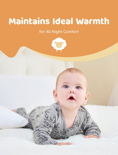 PATPAT Baby Footie Pajamas - Premium Tencel Lyocell &amp; Wool Romper with 2-Way Zipper