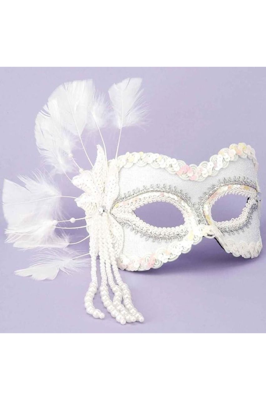 White Sequins Mask
