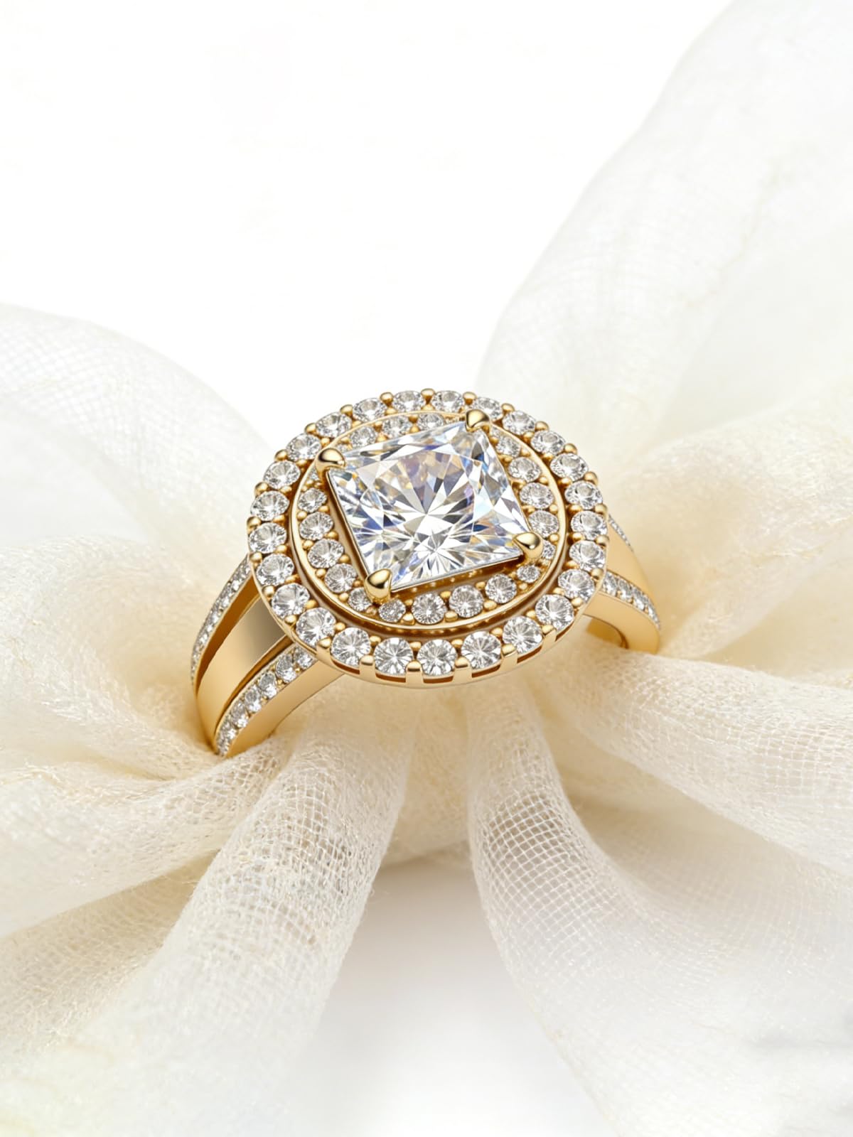 Personalized Princess Cut Moissanite Engagement Ring for Women – 10K/14K/18K Gold Custom Promise, Wedding &amp; Anniversary Ring with Luxury Gift Box