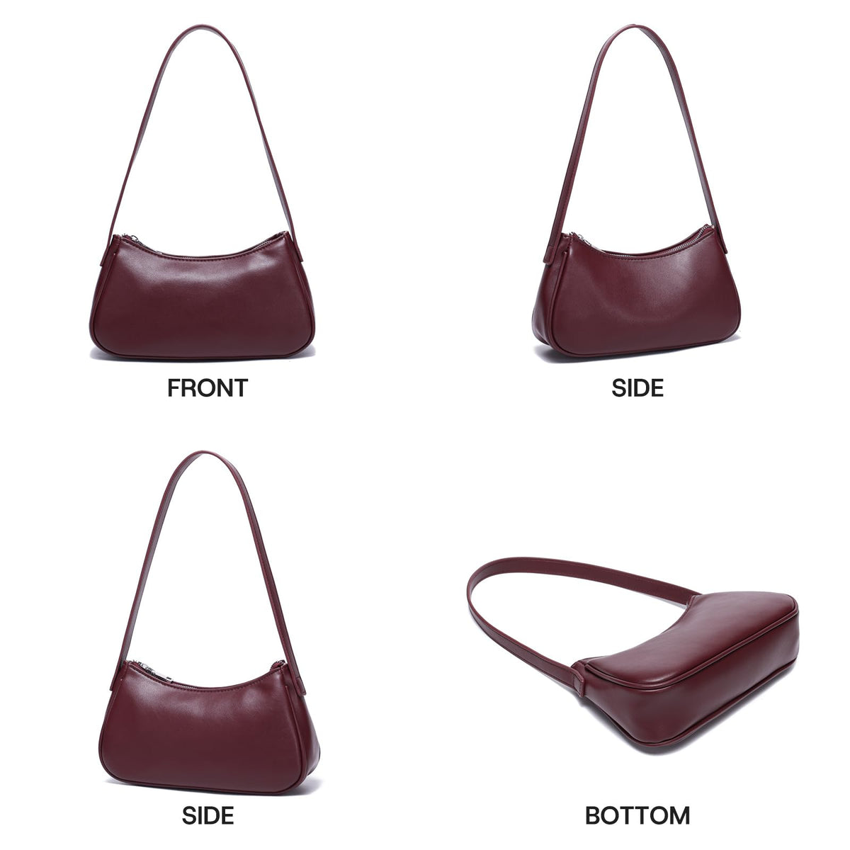 Small Shoulder Bag for Women Cute Mini Purse Trendy Vegan Leather Y2k Crescent Handbag