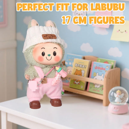3 Piece Doll Clothes Set for 17cm Dolls - Handmade Crochet Outfit with Hat