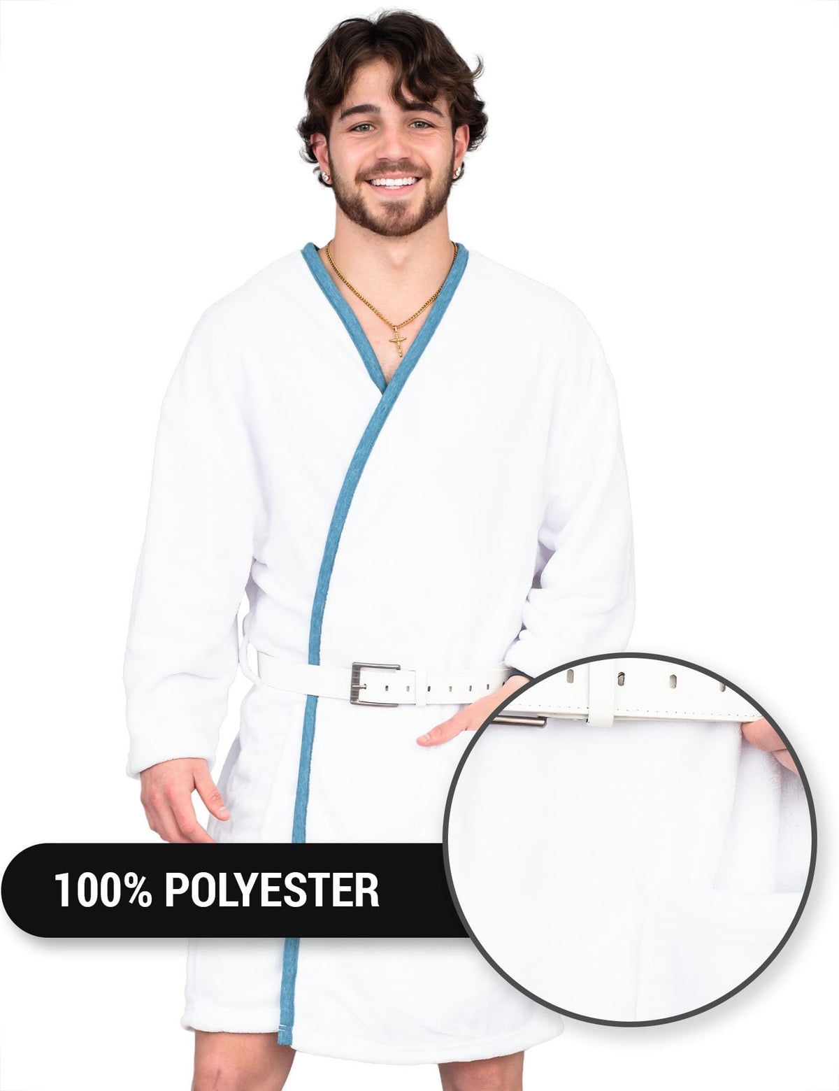 Christmas Vacation Cousin Eddie White Robe and Belt Costume