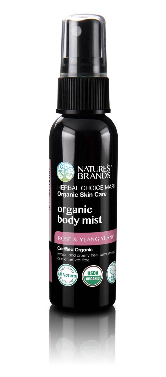 Herbal Choice Mari Organic Body Mist, Rose &amp; Ylang Ylang; 8floz BPA-Free Plastic