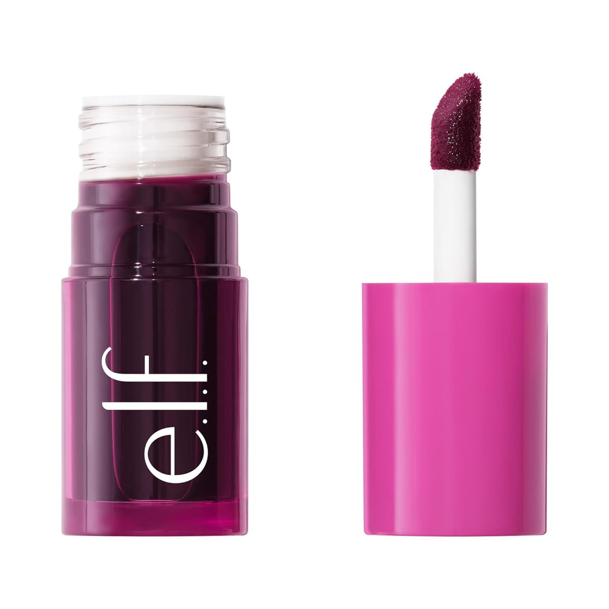 e.l.f. Sheer For It Blush Tint, Multi-Use, Long-Lasting Lip &amp; Cheek Makeup, Creates A Natural Flush Finish, Vegan &amp; Cruelty-Free, Plums Up