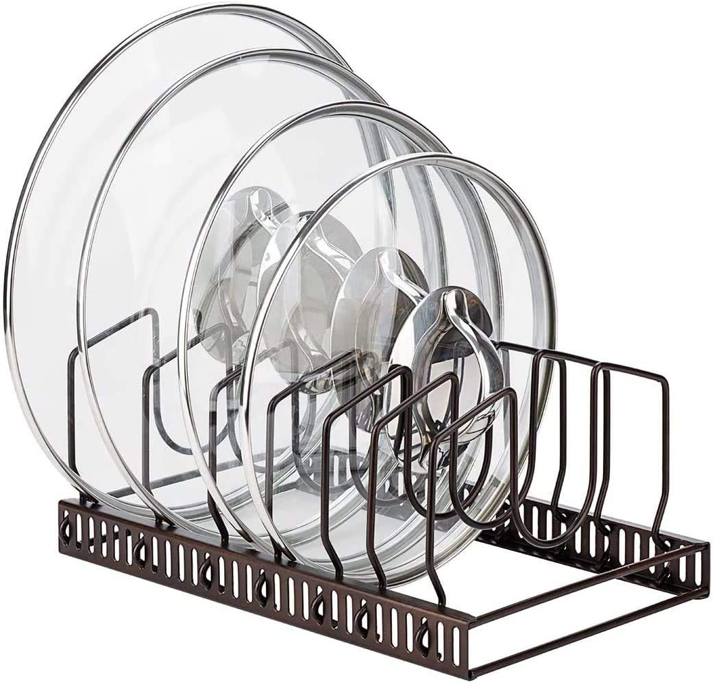 Adjustable Cookware Organizer Rack for Pots, Pans &amp; Lids