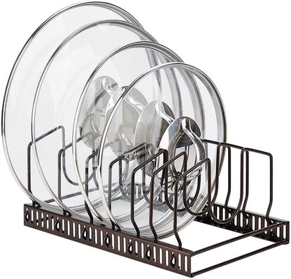 Adjustable Cookware Organizer Rack for Pots, Pans &amp; Lids