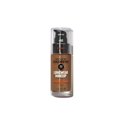 Revlon Liquid Foundation, ColorStay Face Makeup for Combination &amp; Oily Skin, SPF 15, Medium-Full Coverage with Matte Finish, 180 Sand Beige, 1 Fl Oz