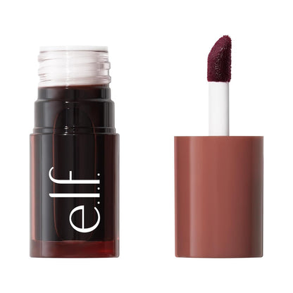 e.l.f. Sheer For It Blush Tint, Multi-Use, Long-Lasting Lip &amp; Cheek Makeup, Creates A Natural Flush Finish, Vegan &amp; Cruelty-Free, Plums Up