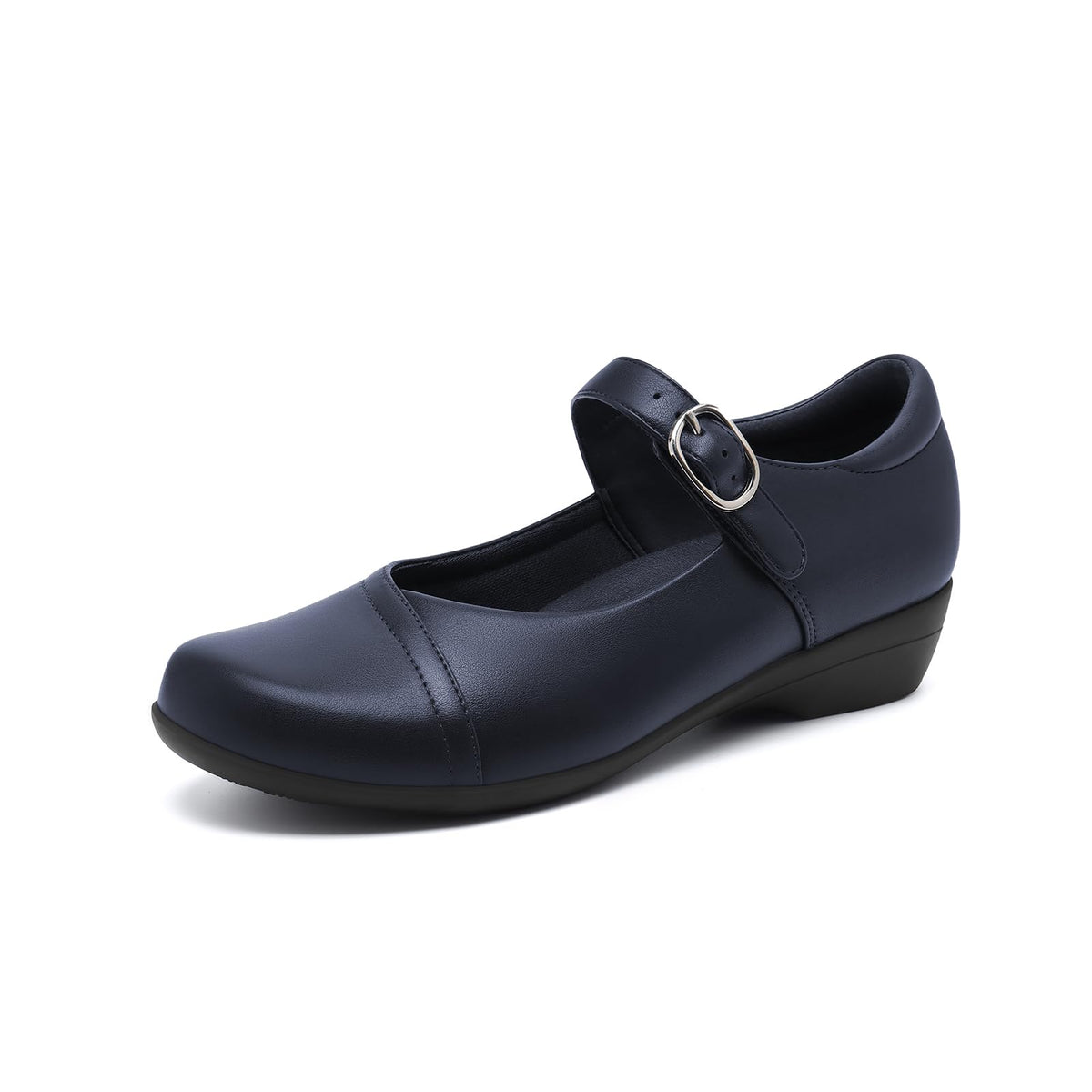 Mary Jane Flats for Women - Comfortable Round Toe Ballet Flats with Buckle Strap Work Shoes