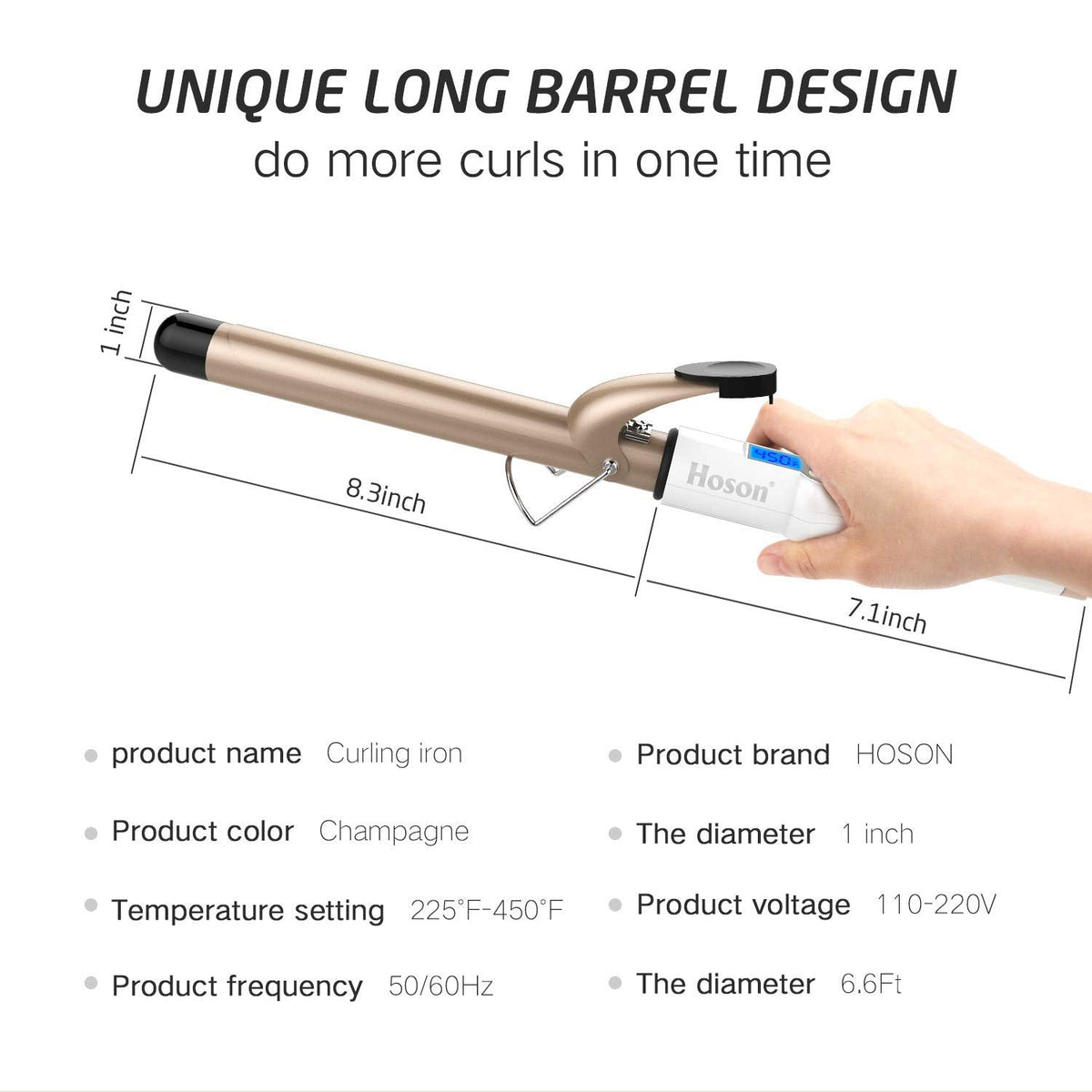 Professional Ceramic Tourmaline Curling Iron 3/4 Inch - Hair Curler with Heat Protection