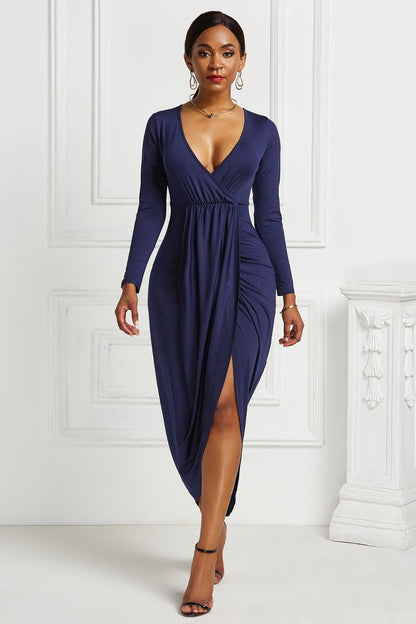 Trendy Ruched High-Low Dress